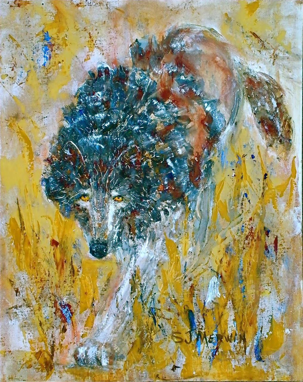 wolf thick paints Oil Paintings